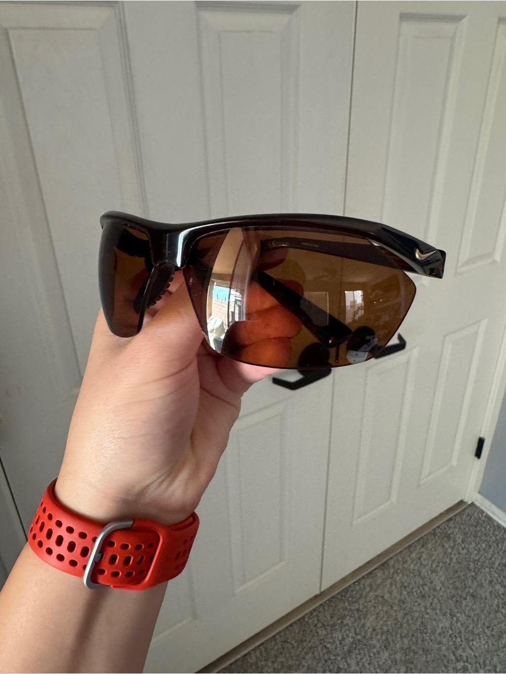 Nike Tailwind EV0752 200 Polarized Sunglasses Brown Made in Italy